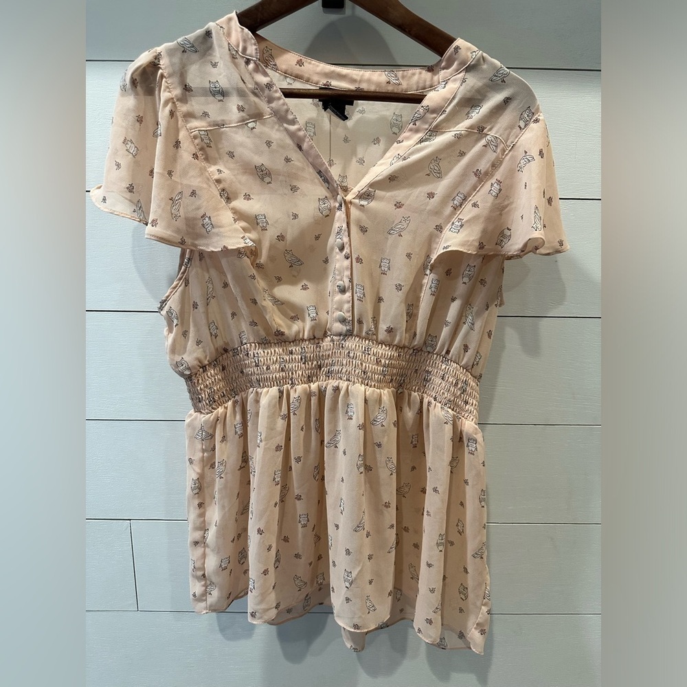 Torrid Floral Beige/ Light Pink Olive Women's Top- size 0
